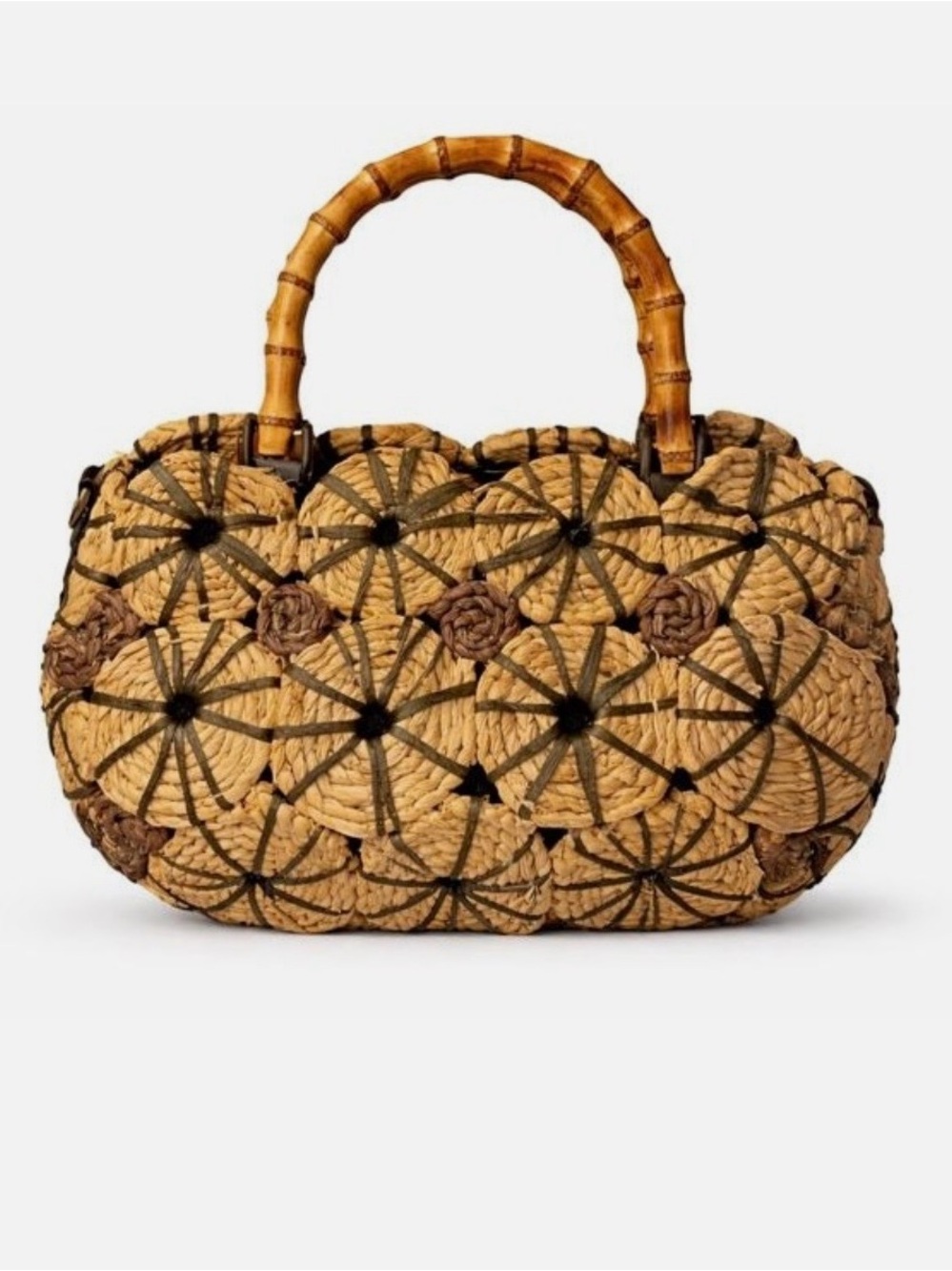 NWT Patricia Nash Palmarola Satchel
Crossbody Bag woven straw bamboo handles